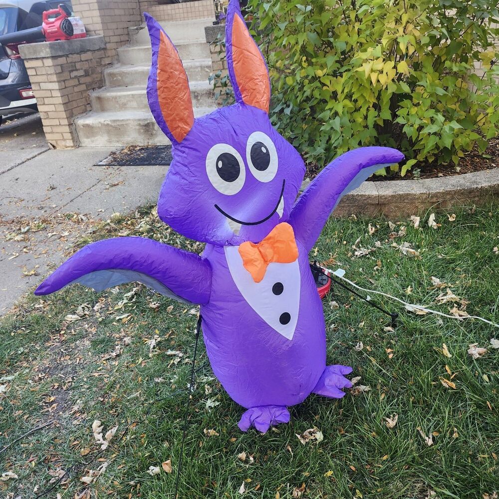 Huntington Home 4 Ft Inflatable Bat Halloween Yard Decoration Light Up Outdoor